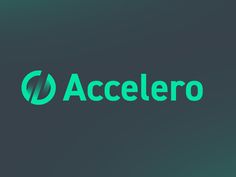 the logo for acccelero is shown on a dark background with green letters and an oval