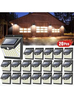 20 leds solar powered motion sensor security light for garage driveway yard garden shed outdoor