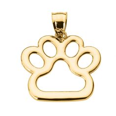 a gold pendant with a dog's paw on it