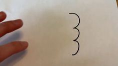 a hand is pointing at a piece of paper with the number 3 drawn on it