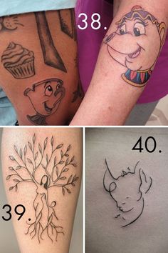 the before and after pictures show how tattoos are done