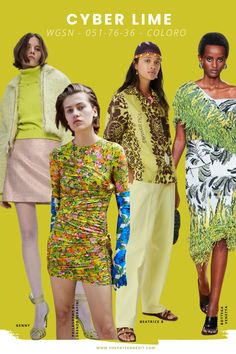 Cyber Lime color in Fashion for Spring 2024 Fashion Forecasting, Summer Fashion Trends, Print Trends, Trend Forecasting, Spring Trends, 가을 패션