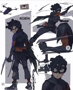 the concept art for robin, an animated character