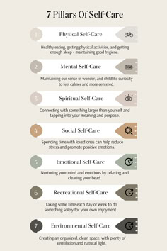 7 Pillars Of Self-Care Pillars Of Self Care, Healthy Happy Life, Natural Sleep Remedies, Vie Motivation, Positive Emotions, Mental And Emotional Health, Self Care Activities, Self Care Routine