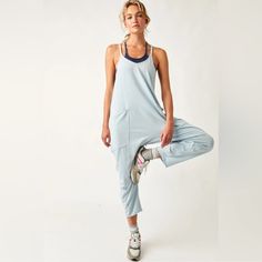 Questions? Leave A Comment Below! Casual Jumpsuits And Rompers For Yoga In Spring, Sporty Blue Jumpsuits And Rompers For Spring, Blue Relaxed Fit Activewear For Spring, Spring Blue Relaxed Fit Activewear, Blue Athleisure Jumpsuits And Rompers For Yoga, Blue Athleisure Jumpsuits And Rompers For Summer, Blue Casual Jumpsuits And Rompers For Workout, Light Blue Sleeveless Jumpsuit For Loungewear, Light Blue Loungewear Jumpsuits And Rompers