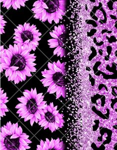 two different patterns with purple flowers and leopard print