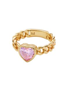 Spread love all around with the Claudia Ring. This heart-shaped ring offers a retro vibe with a modern twist. Bronze plated gold Cubic oxidation Cheap Pink Rings Perfect For Gifts, Luxury Timeless Heart Ring For Gift, Cheap Pink Rings For Gifts, Cheap Pink Heart Ring For Valentine's Day, Luxury Personalized Pink Jewelry, Cheap Playful Pink Jewelry, Luxury Pink Rings For Gifts, Luxury Pink Enamel Ring As Gift, Cheap Pink Ring Jewelry