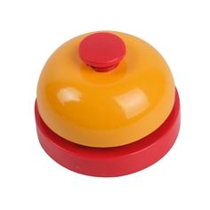 a yellow and red object on a white background