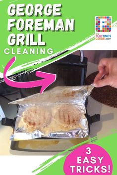 Wish your George Foreman grill wasn’t such a chore to clean? 3 tricks to make cleaning your George Foreman indoor grill super easy. (The foil idea is best!) #grilling #indoorgrill #cookingtips #cookinghacks #cleaningtips #cleaninghacks George Foreman Grill, Easy Tricks, George Foreman, Indoor Grill, Cooking Guide, Cleaning Routine, House Cleaning Tips, Diy Cleaning Products, Simple Tricks