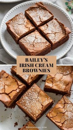 irish cream brownies easy Baileys Irish Cream Pie, Liquor Brownies, Irish Desert, Irish Desserts Traditional Ireland, Foods For St Patricks Day, Irish Brownies, Baileys Irish Cream Brownies, Irish Candy, Baileys Brownies