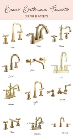 brass bathroom faucets with different styles and finishes