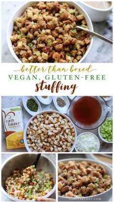 the steps to make vegan gluten - free stuffing