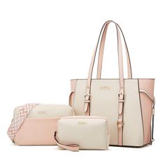 PRICES MAY VARY. Material: Synthetic Leather(fabric),Polyester(lining). Dimension: Large handbag: Top Width: 40CM,Bottom Width：30CM. Height: 27CM, Depth: 13CM. Crossbody Bag: Width: 26CM, Height: 15CM, Depth:8CM. Cosmetic Bag: Width:19CM, Height:13CM, Depth:7CM. Total weight: About 0.95kg.Please you can refer to the size before you buy it. Thank you. Structure:Large Handbag:1Inner Zipper Pocket+2Document Pockets+1Back Zipper Pocket.Crossbody Bag:1Button Front Pocket+1Inner Zipper Pocket+2Documen Large Handbags, Leather Handbags Tote, Satchel Purse, Kids Luggage, Work Travel, Leather Fabric, Tote Handbags, Cosmetic Bag, Leather Handbags