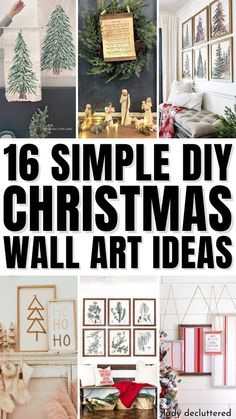 16 simple diy christmas wall art ideas that are easy to make and great for the holidays