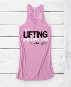 Weight Lifting Tank, Womens Lifting Tank, Motivational Fitness, Cute Gym Shirts, Workout Gear, Fitness Tank Top, Training Tank, Lipgloss Pink Cotton Workout Top, Pink Cotton Top For Workout, Pink Graphic Print Gym Tops, Pink Graphic Print Tops For The Gym, Stretch Graphic Print Yoga Tops, Inspirational Shirts, Fitness Tank Top, Funny Workout Shirts, Motivational Fitness