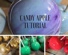 candy apples and caramels are shown in three different pictures with the words candy apple tutor