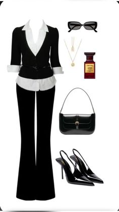 Work Attire Outfits, Work Siren Aesthetic, All Black Professional Outfits Chic, Early 2000s Business Casual, Upper Class Outfits, Smart Casual Women Outfits 2024, Private Investigator Outfit, Fbi Outfits For Women, Normal Size Women