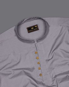 Introducing the Venus Gray Premium Cotton Kurta Shirt - a masterpiece that combines style, comfort, and elegance in one stunning piece. Made from the pure cotton, this kurta shirt boasts a solid gray pattern with mandarin collar that exudes a sense of sophistication and refinement. It's the perfect addition to any fashion-forward wardrobe, so don't miss out on this stunning piece, Grab it now! Fused collar and cuffs, collar stand and flat felled side seams provide structure and stability to all Kurta Shirt, Kurta Style, Indian Kurta, Cotton Kurta, Grey Pattern, Shoulder Shirts, Collar And Cuff, Mandarin Collar, Body Measurements