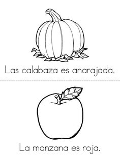 the words in spanish are used to teach children how to write and draw pumpkins