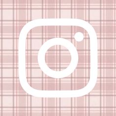 the instagram logo on a pink plaid background