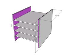 a drawing of a book shelf with measurements