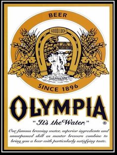 a beer label with the words olympic on it