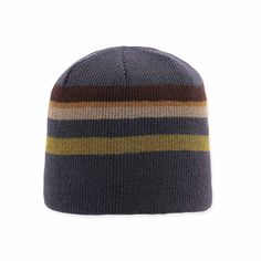 Suit up for chilly temps. The Clay beanie is made of two layers of soft knit for extra protection from the cold. Contrast bands of color stand out on this men's beanie. Bold, multicolor stripe pattern Double layered for extra warmth Super-soft knit Viscose / Polyester / Nylon Hand wash in cold water; Lay flat to dry; Do not tumble dry Self-lined, double-layer construction One size; Stretch-to-fit circumference 57 - 61 cm Style #0263 Fleece Lined Beanie One Size, Warm Adjustable Beanie For Outdoor, Adjustable Warm Beanie For Outdoor, Adjustable Windproof Beanie For Cold Weather, Wool Beanie For Outdoor Use, Cold Weather Beanie With Fleece Lining, Fleece-lined Beanie For Cold Weather, Adjustable Windproof Beanie, Multicolor Beanie For Outdoor