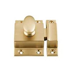 brass plated door handles and knobs on white background