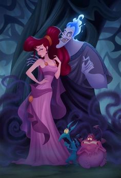 the little mermaid and prince are standing in front of an evil man with his hand on his chest