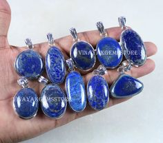 "This Listing is for Natural Lapis Lazuli Gemstone Silver Brass Plated Necklace Pendants Lot Jewelry Gemstone: Natural Lapis Lazuli Material : Gemstone/Plated Brass Length : Approx 1\" To 1 1/2\" Plating : Silver Brass Plated Style : Necklace Pendants I guarantee that it is 100% NATURAL and free of treatments of any kind. Check my other items frequently. I will be adding to the inventory regularly. Be sure to visit my shop to check for any coupon codes And Discounts. We Will Ship Your Parcel Via Malachite Bracelet, Lapis Pendant, Malachite Jewelry, Lapis Lazuli Pendant, Lapis Lazuli Gemstone, Rose Quartz Pendant, Necklace Pendants, Lapis Lazuli Stone, Bezel Pendant