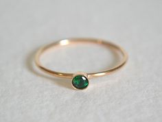 One Gold Filled Emerald Ring Stacking Ring 14k Gold by Fondeur Everyday Green Stackable Rings With Bezel Setting, Green Minimalist Stackable Rings With Bezel Setting, Minimalist Green Stackable Rings With Bezel Setting, Green Minimalist Stackable Rings For Gift, Green Minimalist Stackable Rings As Gift, Dainty Stackable Emerald Birthstone Ring, Dainty Emerald Stackable Birthstone Ring, Dainty Emerald Stackable Rings With Birthstone, Dainty Emerald Birthstone Stackable Rings