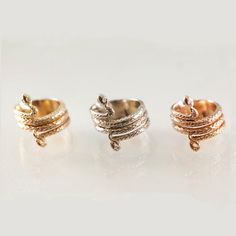 Helen Ficalora Snake Rings in Yellow, White & Pink Gold. Snake Rings, Beautiful Gold Rings, Beautiful Snakes, Diamond Eyes, Snake Ring, Gold Snake, Jewelry Lover, Pink Gold, Gold Rose