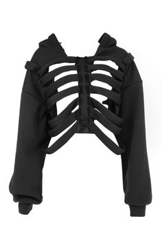 skeleton cutout hoodie, grunge aesthetic outfit inspiration boogzel clothing Edgy Skeleton, Cut Out Hoodie, Pinterest Cute, E Girl Clothes, Festival Mode, Star Clothing, Hooded Vest, Mode Inspo, Edgy Look