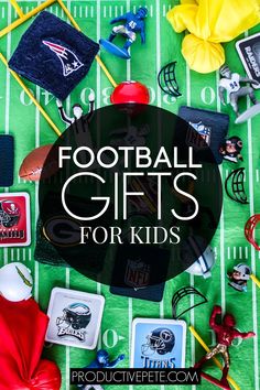 football gifts for kids on top of a field