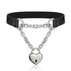 PRICES MAY VARY. ❤ Comfortable Material: This cool padlock key choker made of soft PU leather and stainless steel is incredibly comfortable, Non-toxic, harmless, Non-fading. ❤Occasions: The leather black choker is ideal for punk music party; rock band concerts, cosplay, themed party, daily wear! ❤ This beautiful shiny chained choker lock collar is fitted with a small real, working, spring-loaded padlock. ❤ The Heart-shaped comes with one key and you can only open the leather choker necklace with Goth Choker Necklaces, Emo Jewelry, Collar For Women, Leather Choker Collars, Emo Style, Goth Choker, Padlock Necklace, Day Collar, Heart Padlocks