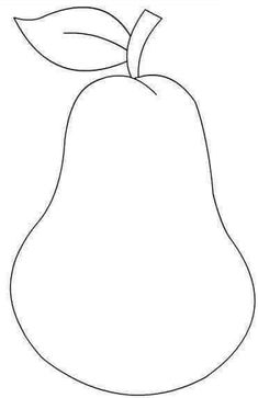 a line drawing of a pear