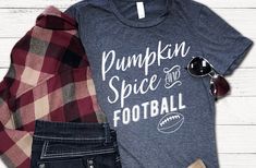 Do you like pumpkin spice and football as much as we do? Pick up this shirt just listed on our etsy store and enjoy the best things about fall!. Pumpkin Spice and Football T Shirt https://etsy.me/2pXiS64 #clothing #shirt #fallfootball #shortsleeve #womens #pumpkinspice Fall Sports Fan Tops With Letter Print, Sports Fan Letter Print Tops For Fall, Sports Fan Tops With Letter Print For Fall, Fall Team Spirit T-shirt With Crew Neck, Fall School Spirit T-shirt With Text Print, School Spirit Text Print T-shirt For Fall, Team Spirit Game Day T-shirt For Fall, Team Spirit T-shirt For Game Day In Fall, Sports Fan T-shirt For Game Day In Fall