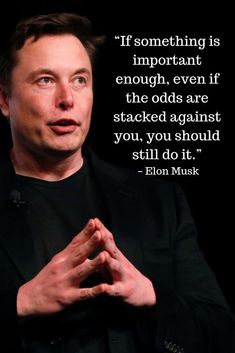 elon musk with quote on black background about being an expert in the arts