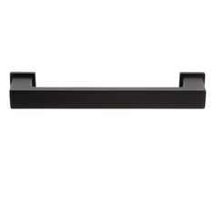 a black cabinet handle on a white background