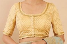 Beautiful Golden Brocade Blouse In Round Neck And Allover Beautiful Lace, Saree Blouse, Indian Blouse, Ethnic Blouse... Golden Blouse  Brocade Blouse  Round Neck Blouse  Elbow Sleeves Blouse  Front Neck Blouse  Allover Beautiful Lace Yellow Long Sleeve Blouse For Wedding, Elegant Yellow Blouse With Self Design, Yellow Self-design Blouse For Wedding, Elegant Yellow Blouse For Wedding, Elegant Yellow Tops For Wedding, Gold Padded Blouse For Wedding, Padded Gold Blouse For Wedding, Blouse Front Neck, Lace Saree Blouse