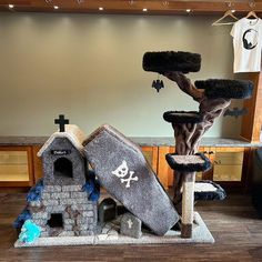 a cat house with a pirate theme on it