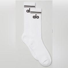 Unisex Throwback White Socks. Brand New Alo Socks, Cell Phone Holster, Phone Holster, White Socks, Yoga Accessories, Birthday Wishlist, Walker Boots, White Sock, Alo Yoga