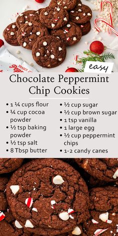 These are the easiest and most delicious chocolate peppermint cookies you’ll make this season with Trader Joe's peppermint chips! The key is peppermint-flavored baking chips—they impart a strong flavor with just the right contrast between decadent chocolate cookie and bright peppermint white chocolate chips. Put these in a cookie box with chocolate gingerbread cut-out cookies and a few pieces of fudge for a chocolate lover! Peppermint Chip Cookies, Peppermint Baking, Chocolate Peppermint Cookies Recipe, Peppermint White Chocolate, Peppermint Cookie Recipe, Chocolate Christmas Cookies, Chocolate Gingerbread, Peppermint Fudge