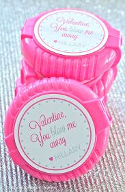 three pink candy boxes with valentine messages on them