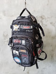 Japanese Punk Backpack, Diy Punk Backpack, Crust Backpack, Metalhead Backpack, Alt Backpack, Backpack Customization, Punk Backpack, Grunge Backpack, Customized Backpack