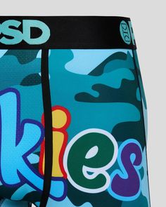 Meet the newest collab drop from Cookies x PSD. Featuring Cookies distinct logo with a colorful refresh on top of a blue camo print, this style really stands out. The PSD 7" Standard Length briefs feature an ultra-comfortable waistband, four-way stretch, a breathable Micro Mesh pouch, and durable flatlock stitching and were made to hold up for everything from everyday wear to the toughest workouts. | PSD Men's Cookies - Blue Camo Underwear, Size Large Breathable Blue Bottoms For Streetwear, Green Sporty Bottoms With Graphic Print, Sporty Green Bottoms With Graphic Print, Sporty Multicolor Boxer Briefs For Streetwear, Stretch Boxer Briefs With Letter Print For Streetwear, Fitted Multicolor Boxer Briefs For Streetwear, Stretch Letter Print Boxer Briefs For Streetwear, Sporty Blue Bottoms With Graphic Print, Casual Breathable Boxer Briefs For Streetwear