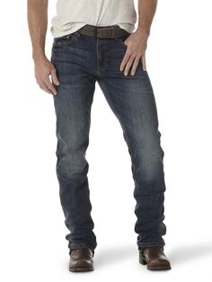 PRICES MAY VARY. SLIM FIT. These versatile slim straight jeans are built with a slim fit through the seat and thigh. An adjust-to-fit waistband sits below the natural waist to help adjust to growing kids. RETRO STYLING. Designed with Retro style in mind, these relaxed jeans provide a vintage look for the little cowboy. Complete with our signature Retro finishes and straight fit, this jean is fit for any occasion. STRETCH DENIM. Little boys on the move need just the right amount of stretch in the Best Bootcut Jeans, Modern Cowboy, Mens Bootcut Jeans, Retro Jeans, Cowboy Style, Retro Men, Mens Straight Jeans, Wrangler Jeans, Slim Straight Jeans