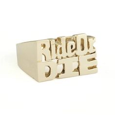 Ride Or Die Ring Urban Accessories, Nameplate Ring, Unisex Rings, Your Best Self, Ride Or Die, Unisex Ring, Girl Gang, Girly Jewelry, Name Plate