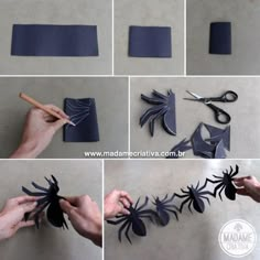 the steps to make an origami spider