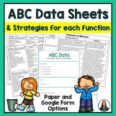 the abc data sheets and instructions for teaching students to use in their own language skills